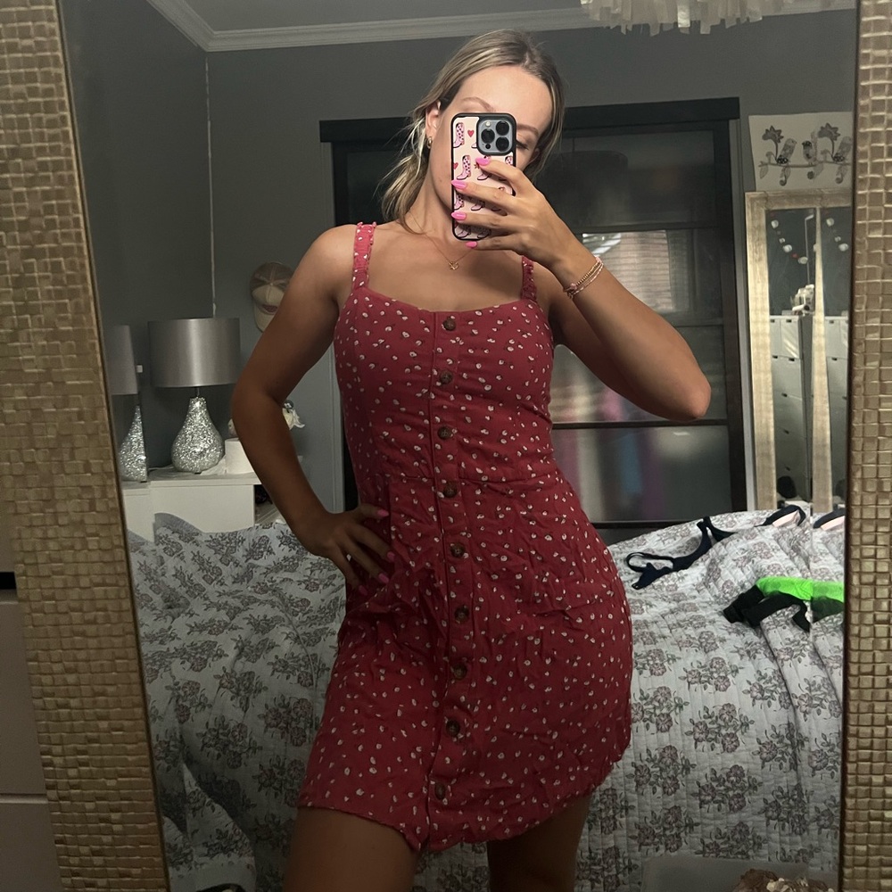 Hollister dark pink mini dress